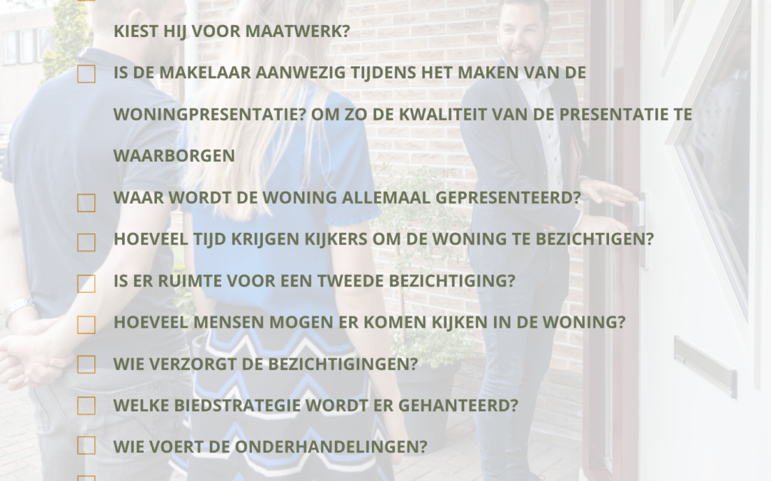 Vragen voor de makelaar tijdens een adviesgesprek